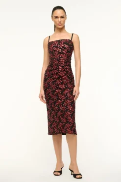 STAUD FLORENTINA DRESS POPPY