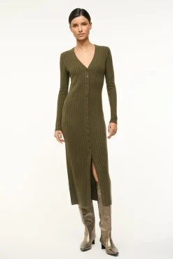 STAUD SHOKO CASHMERE SWEATER DARK OLIVE